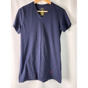 Polo Ralph Lauren Mens V Neck T Shirt Short Sleeve Classic Fit Navy Small
